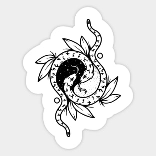 Yin Yang Snakes Sticker